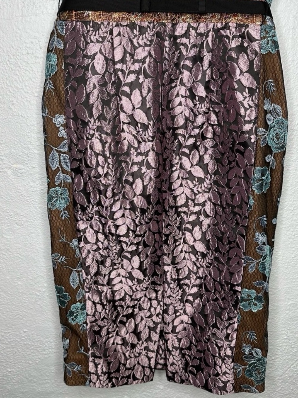 Beguile by Byron Lars Pieced Brocade Sheath Dress w/ Belt, Size 4 - Picture 8 of 16